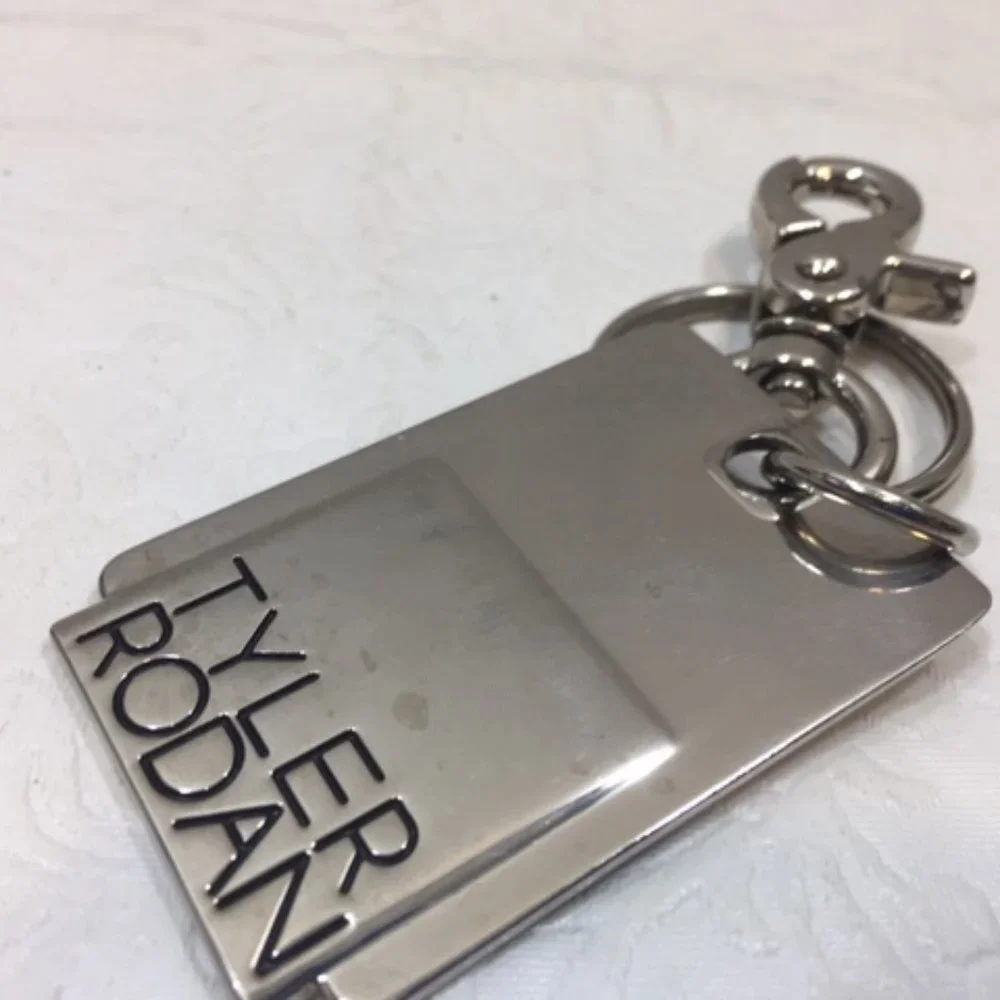 Tyler Rodan Logo Silver Toned Keychain Purse Charm 2.5